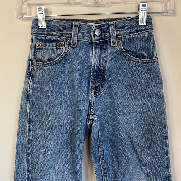 Levis 569 Slim Loose Fit Boys Adjustable Waist Distressed Denim Jeans Size 6 - Picture 2 of 10